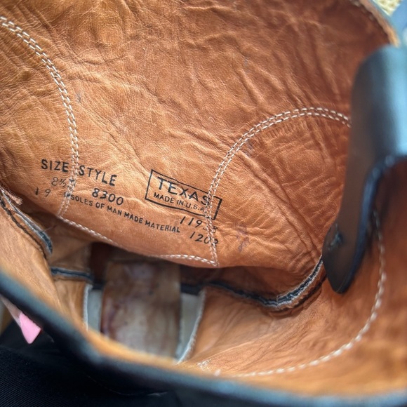 Texas 8300 Black Soft Leather Cowboy Boots Men\'s Size 8.5 main image 6